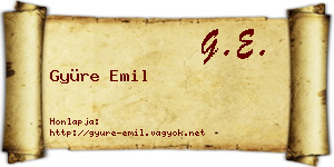 Gyüre Emil névjegykártya